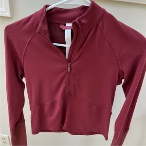 Lululemon Burgundy Cropped Half Zip Up